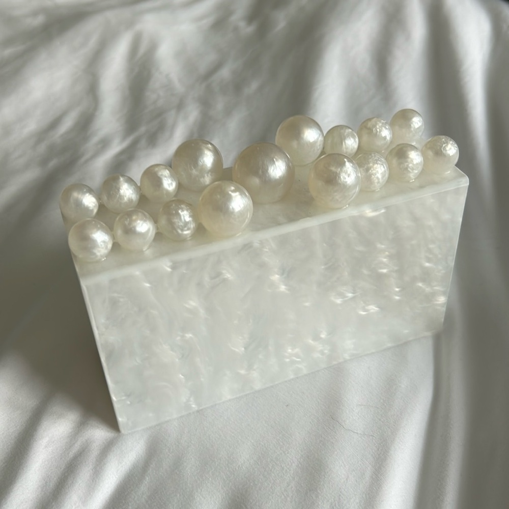 Acrylic White Pearly Clutch